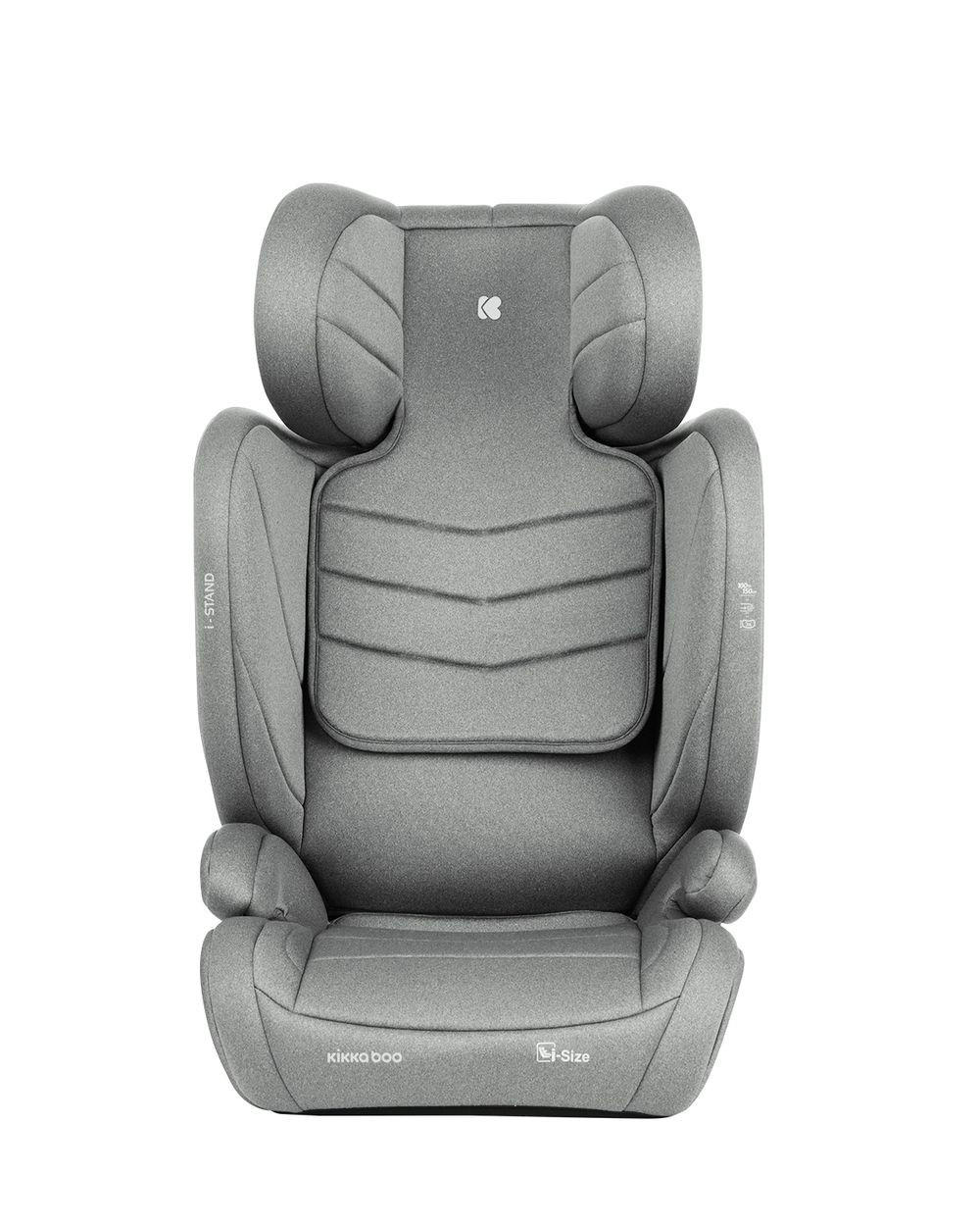 KINDERSITZ i-Stand i-Size hellgrau (100 - 150 cm) Gruppe 2/3 verstellbar Isofix - Grau, Kunststoff (44/59/45cm) - Kikka boo