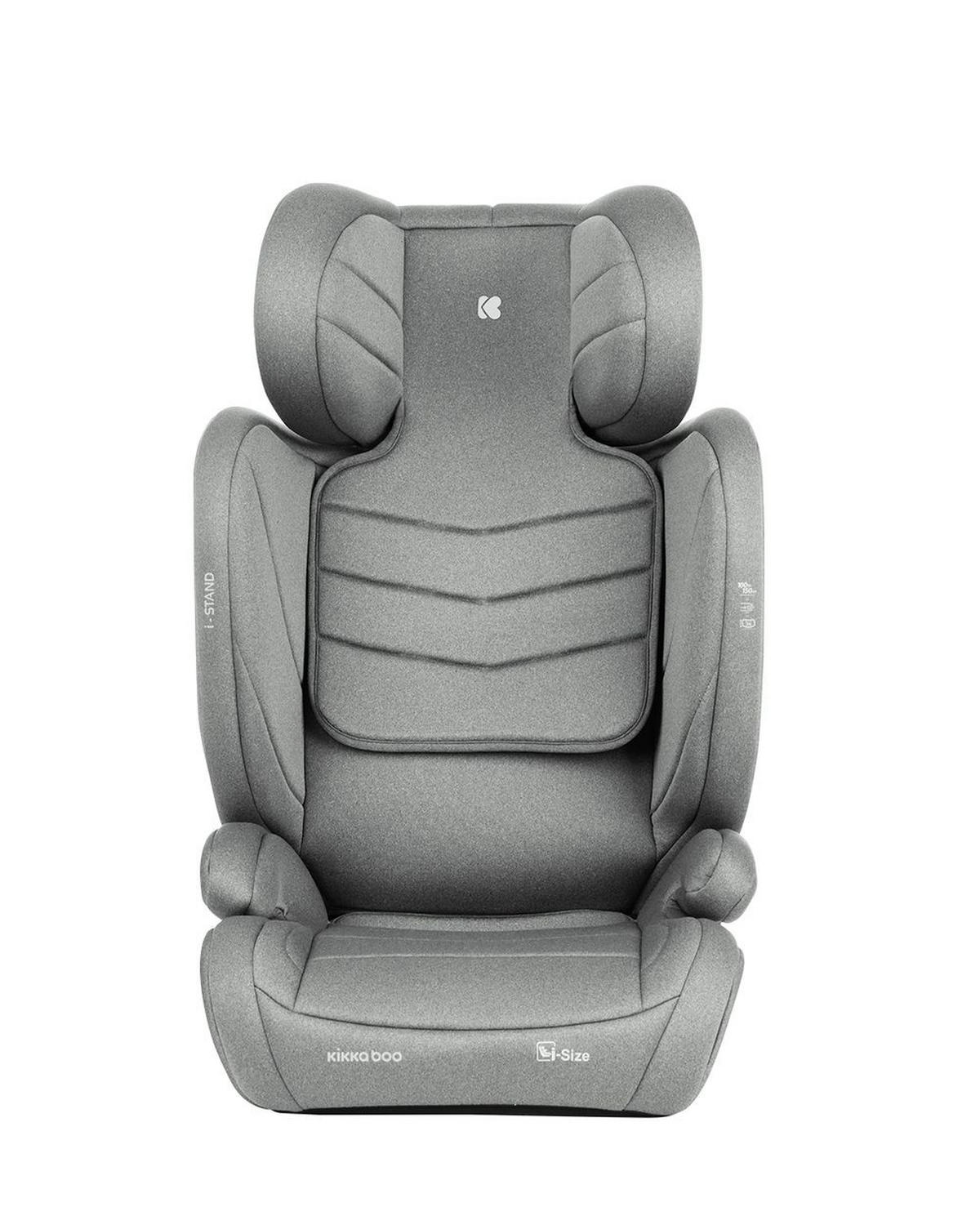 KINDERSITZ i-Stand i-Size hellgrau (100 - 150 cm) Gruppe 2/3 verstellbar Isofix - Grau, Kunststoff (44/59/45cm) - Kikka boo
