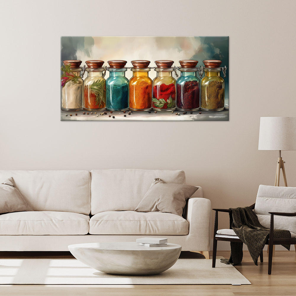 Thumbnail - Feeby Leinwandbild, Mehrfarbig, Textil, Essen/Getränk, Rechteckig, 80x40 cm, Bilder und Zubehör, Wandbilder, Leinwandbil...