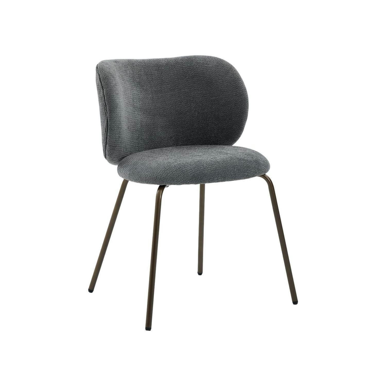 ESSZIMMERSTUHL 1er Set Chenille Grau mit Metallbeinen - Grau, Textil (52/80/46.5cm)