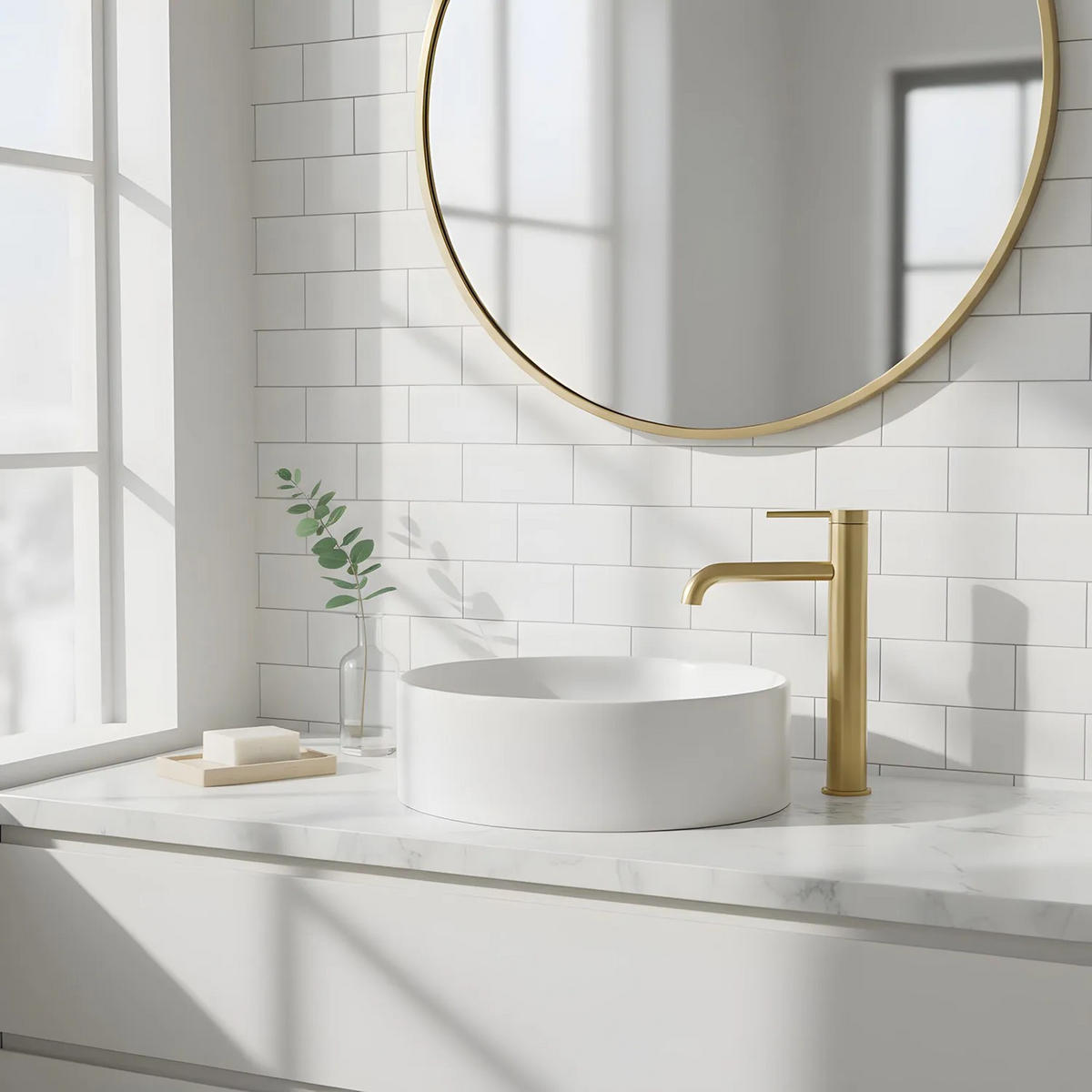 WASCHBECKENARMATUR Rea Spot Brush Gold High - Goldfarben, Metall (12.5/28/10.5cm) - REA