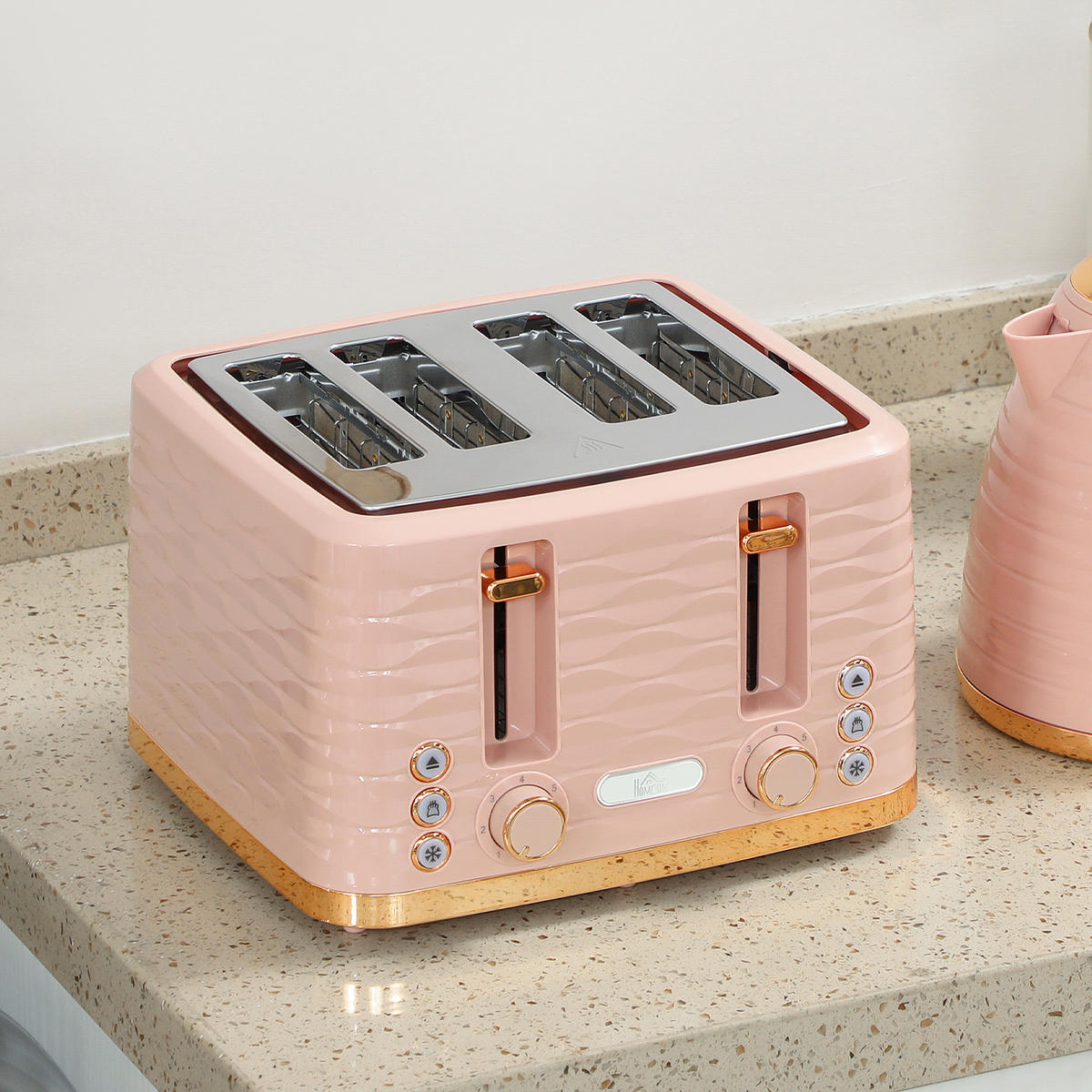 TOASTER mit Wasserkocher DE-07877 Rosa - Pink, Kunststoff (19.5/23.2/24.1cm) - ComfortXL