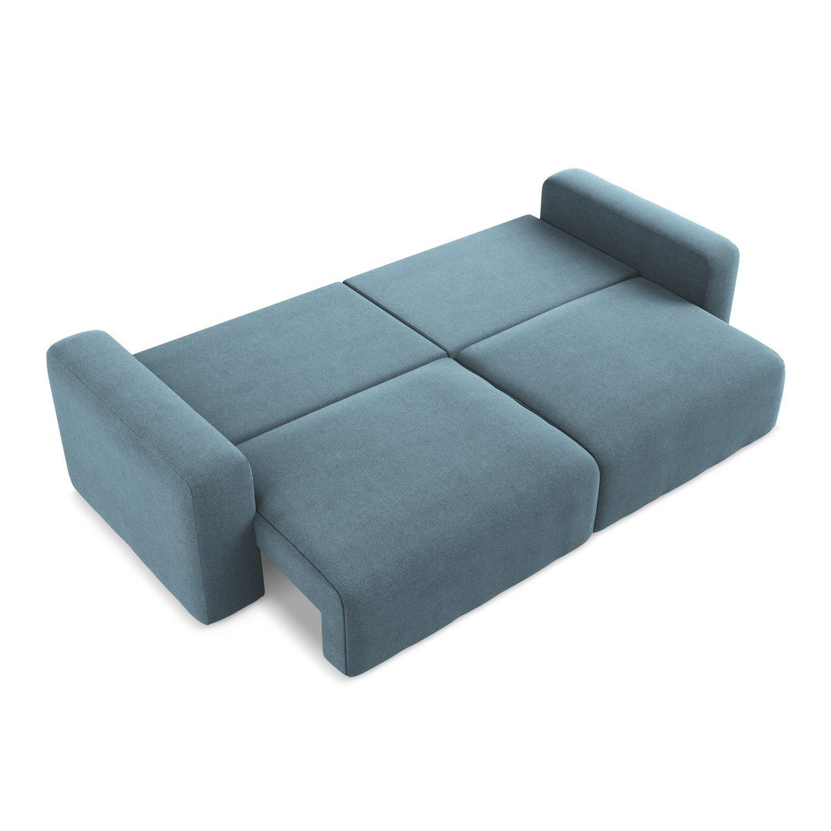 3-SITZER SOFA mit Schlaffunktion Strukturstoff Stoff Blau - Blau/Schwarz, Kunststoff/Textil (244/79/102cm) - LaMiaSofa