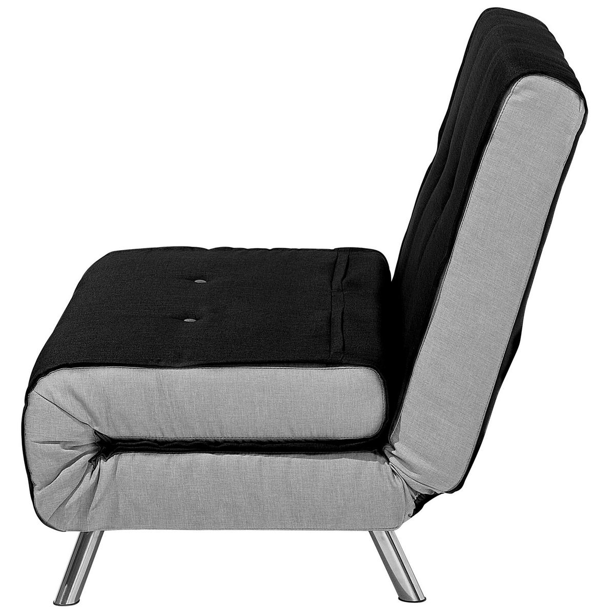 1-SITZER-SCHLAFSOFA Polyester Schwarz Farris - Schwarz, Textil (100/89/191cm) - Beliani