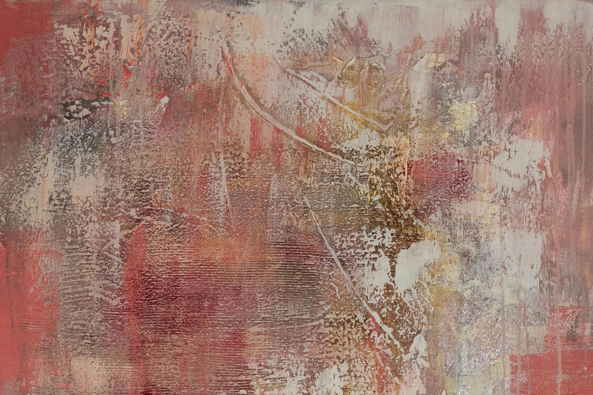 ACRYLBILD HANDGEMALT 80/120 cm - Pink/Rot, Holz/Textil (2.16/120cm) - KUNSTLOFT