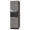 BACKOFEN-HOCHSCHRANK Kvantum D14/RU/3M Beige Matt / Lava Matt 60 / 59 / 207cm - Dunkelgrau/Beige, Holz/Holzwerkstoff (60/207/59cm) - Feldmann-Wohnen