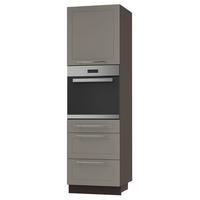 BACKOFEN-HOCHSCHRANK Kvantum D14/RU/3M Beige Matt / Lava Matt 60 / 59 / 207cm - Dunkelgrau/Beige, Holz/Holzwerkstoff (60/207/59cm) - Feldmann-Wohnen