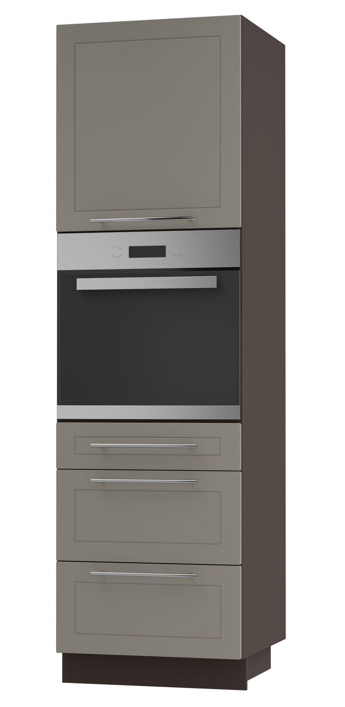 BACKOFEN-HOCHSCHRANK Kvantum D14/RU/3M Beige Matt / Lava Matt 60 / 59 / 207cm - Dunkelgrau/Beige, Holz/Holzwerkstoff (60/207/59cm) - Feldmann-Wohnen
