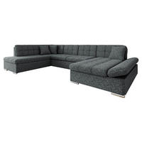 ECKSOFA Bergen, Seite: Rechts - Greige/Silberfarben, Holz/Textil (345/76/205cm) - MIRJAN24