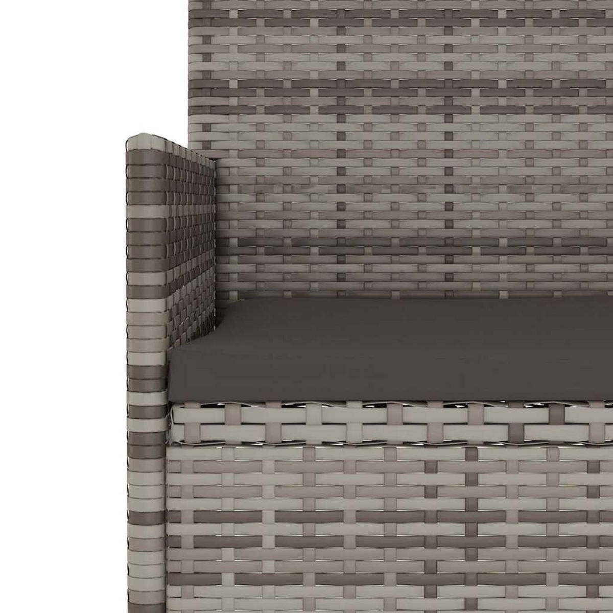 GARTENBANK 2-Sitzer Mit Kissen Grau Poly Rattan - Grau, Kunststoff (90/85/51cm) - vidaXL