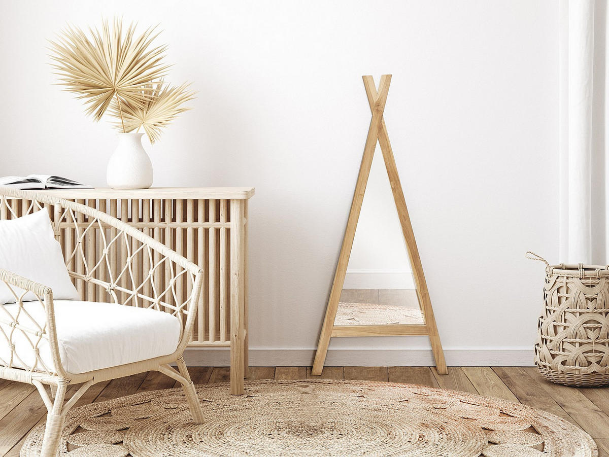 KINDERSPIEGEL Tipi - 55 x 120 cm - Mindi-Holz - Naturfarben - BATAM - Naturfarben, Holz (55/120/3cm) - Vente-Unique