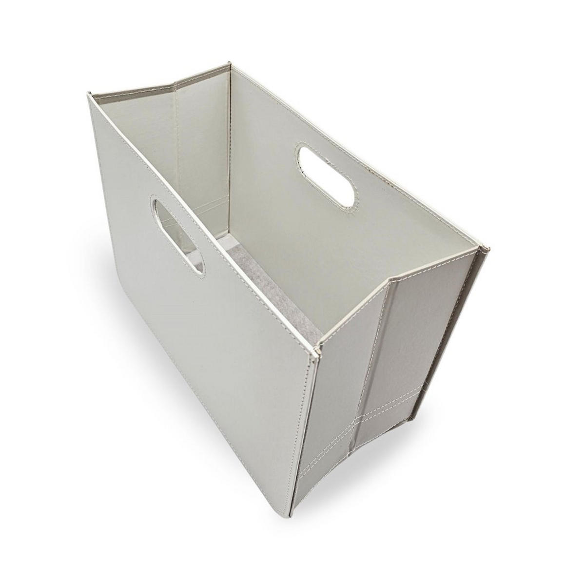 ZEITUNGSKORB Business Kunstleder creme-weiss - Weiß, Kunststoff (40.5/30.5/19.5cm) - DESIGN DELIGHTS