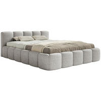 POLSTERBETT Cloudy Low Hellgrau Chenille, 120x200 cm - Hellgrau/Schwarz, Kunststoff/Textil (120/200cm) - Selsey