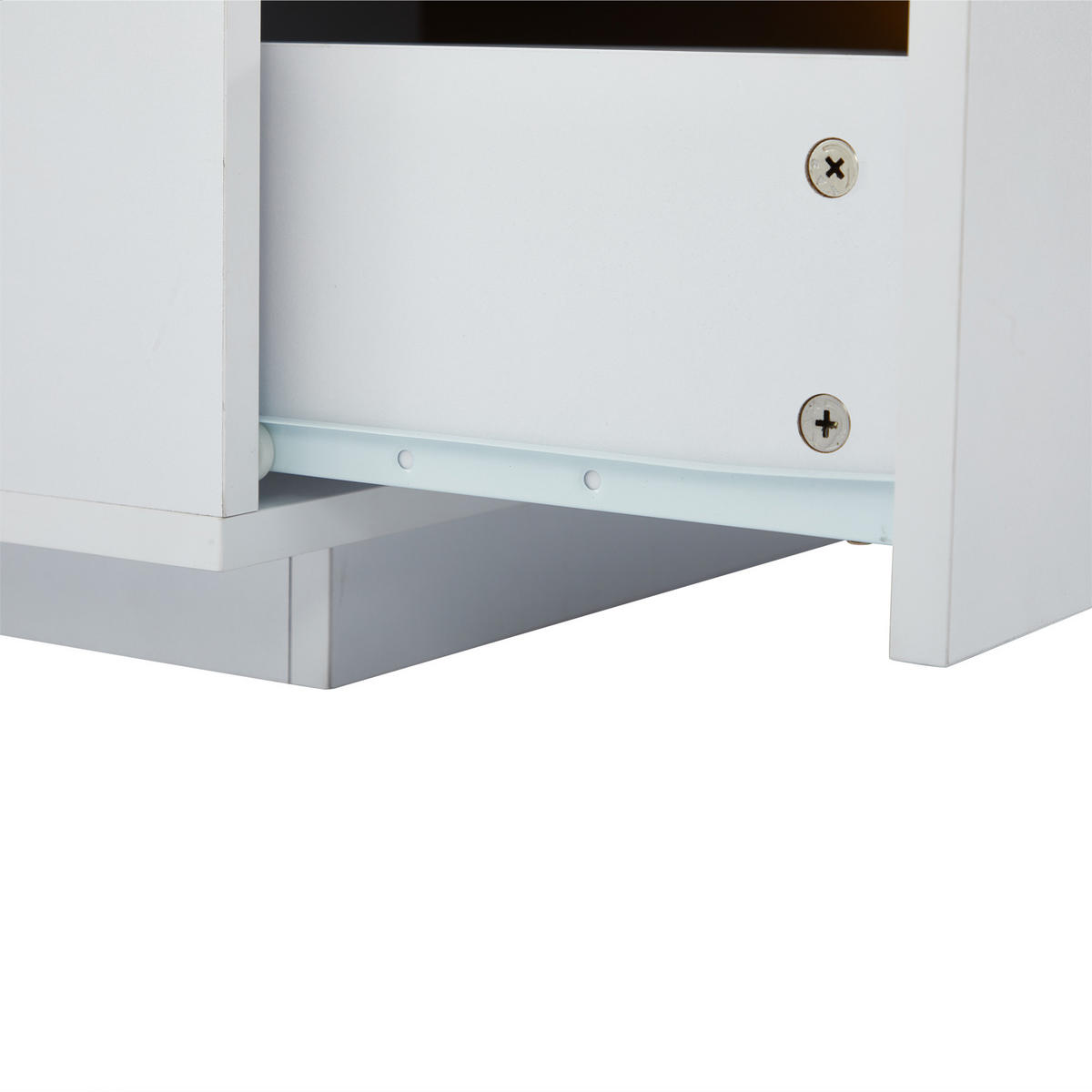 LOWBOARD in Weiß mit Marmor-Optik und Schubladen für Wohnzimmer, B200/T40/H42 cm - Weiß, Holzwerkstoff (200/42/40cm) - STILVORA