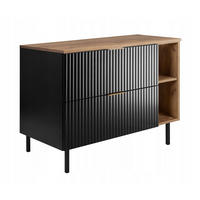 WASCHBECKUNTERSCHRANK FLOW + Platte Schwarz matt 100/57/46 cm - Schwarz, Holzwerkstoff (100/57/46cm) - Rodan