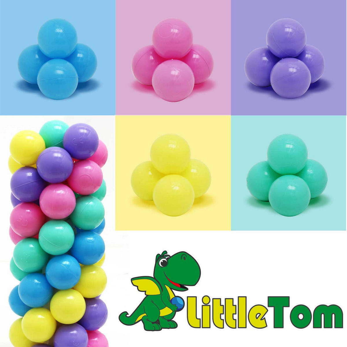 BÄLLEBAD-BÄLLE 100 Stück, Macaron, 5.5cm - Multicolor, Kunststoff (5.5/5.5/5.5cm) - Littletom