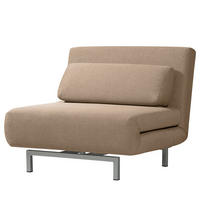 SCHLAFSESSEL - Beige/Silberfarben, Textil (92/78/85cm) - home24