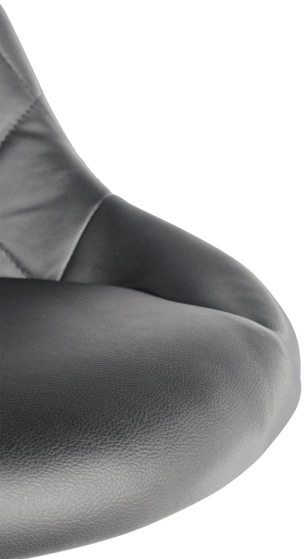 HOCKER Lederlook grau - Chromfarben/Grau, Textil/Metall (47/71/49cm) - CLP