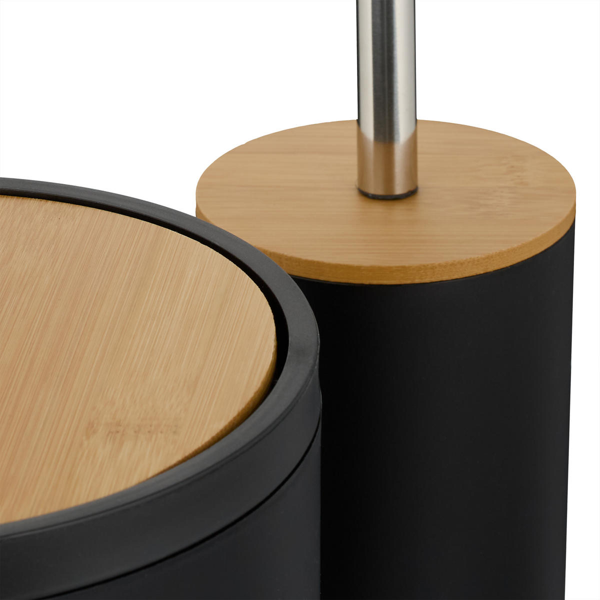 6-tlg.BADEZIMMER-SET - Multicolor, Holz/Kunststoff (19.5/27/19.5cm) - Relaxdays