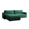 ECKSOFA TURIN M Grün Velours-Stoff mit Schlaffunktion - Grün, Holz (265/183cm) - MASSENO