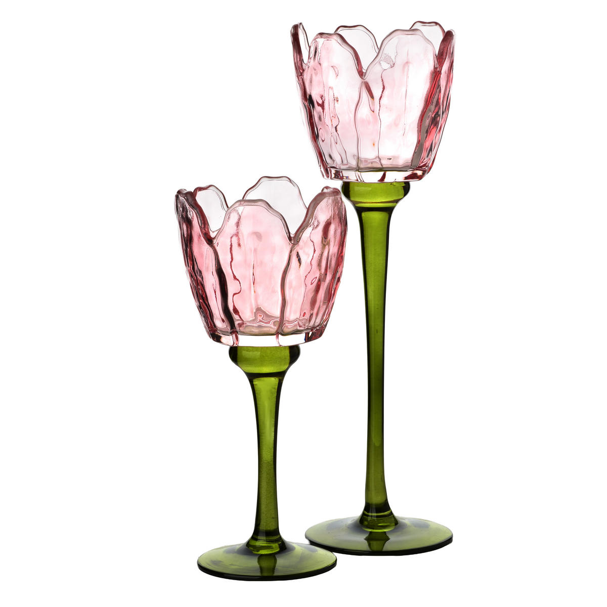 KERZENHALTER Julietta rosa 8.5/8.5/28 cm Glas - Rosa, Glas (8.5/28/8.5cm) - Mondex