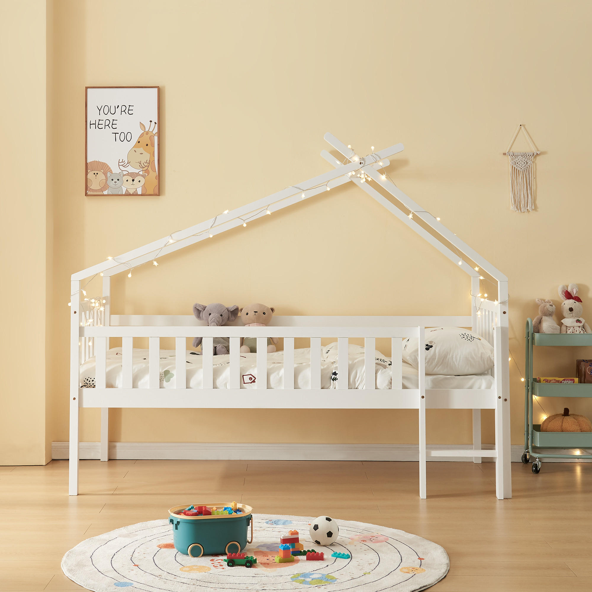 KINDERBETT Sotkamo - Weiß, Holz (90/200cm) - [en.casa]