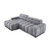ECKSOFA OMBO 285x168x77/97 cm, Links, Schlaffunktion, elektr. Sitz, Kopfstützen, hydrophober EDEN-Stoff – Silber - Silberfarben, Holz/Textil (168/285cm) - DomoHome