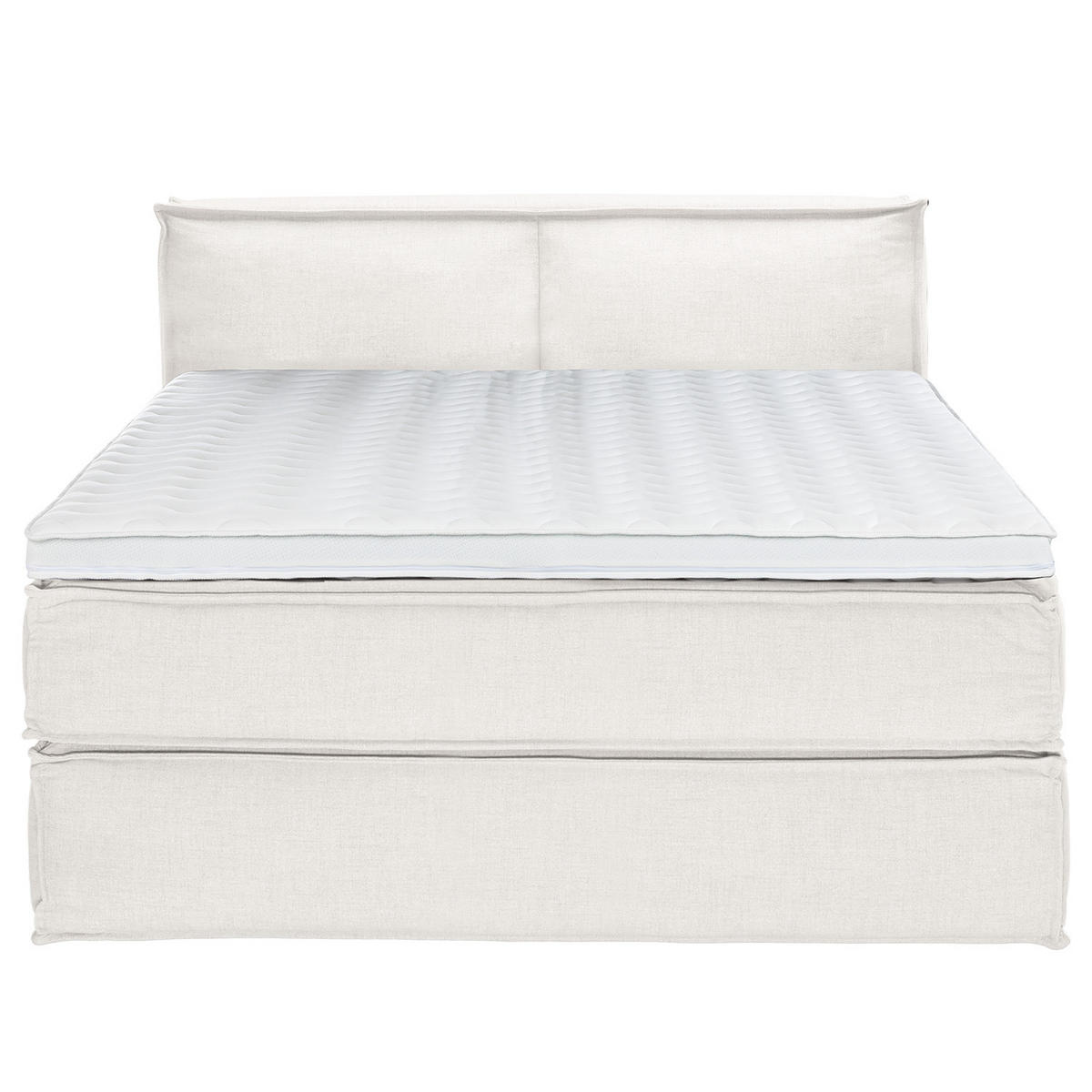 BOXSPRINGBETT mit Kopfteil - Premium - Weiß, Textil (160/220cm) - home24