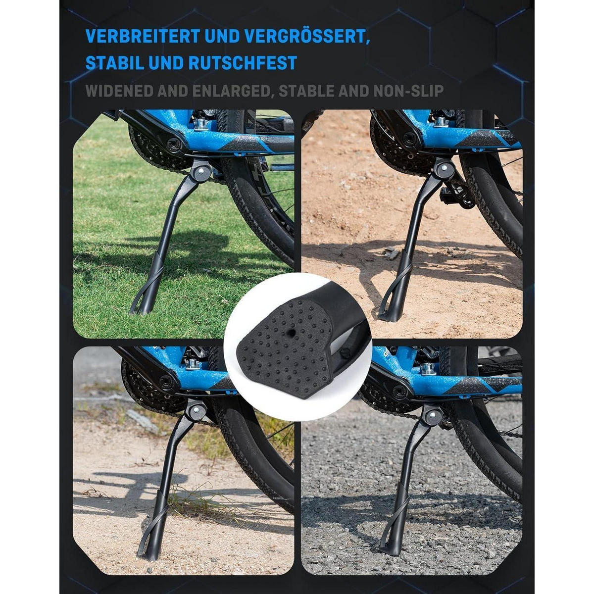 FAHRRADSTÄNDER als höhenverstellbarer Mittelständer, schwarz - Schwarz, Metall (32/6.7/380cm)