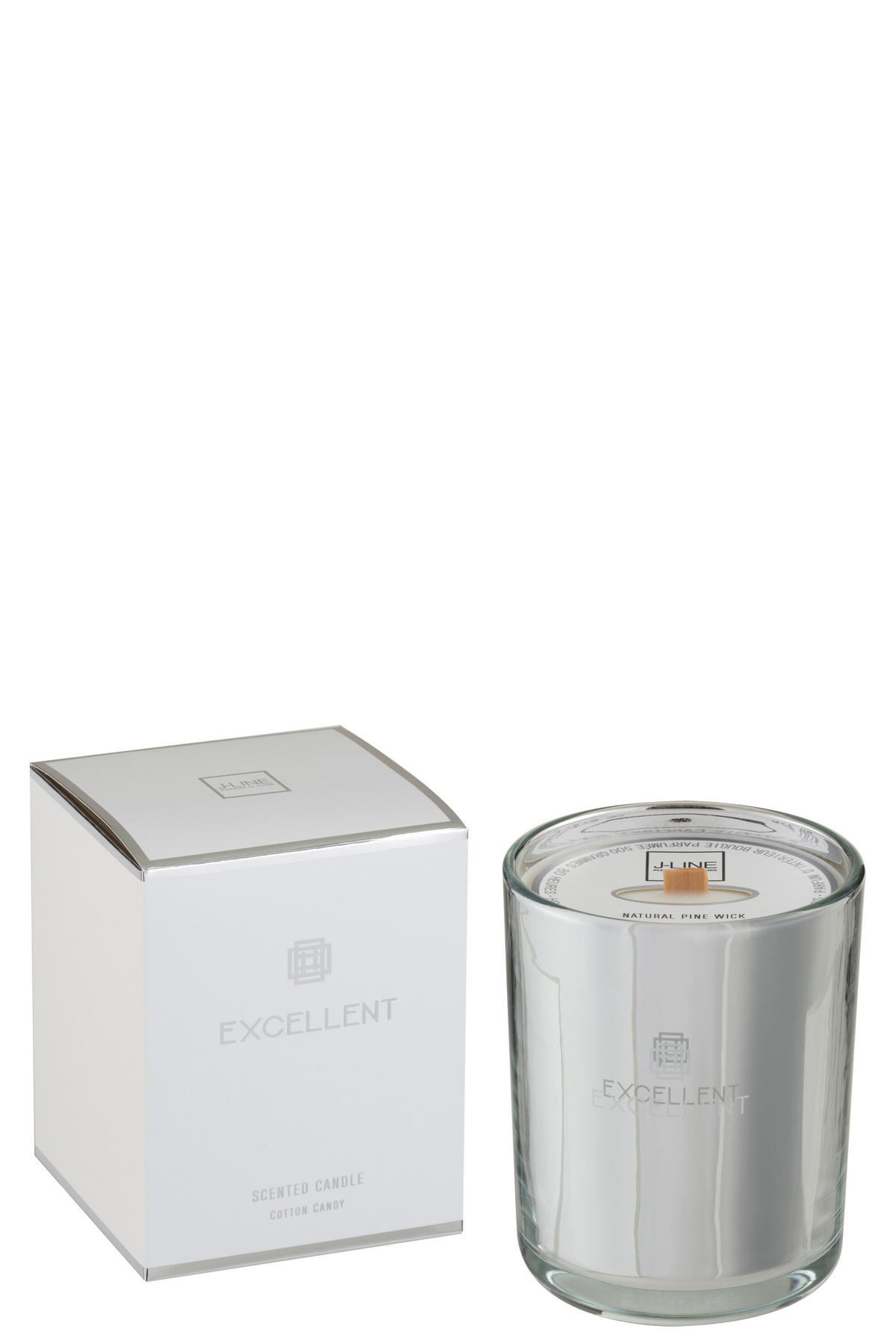DUFTKERZE EXCELLENT - Glas - Silber - M - 80 Std. - Silberfarben, Glas/Paraffin (11/14.5cm) - J-Line