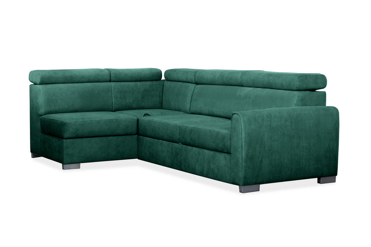 ECKSOFA Covo Grün, mit Schlaffunktion, linke seite - Grün, Holzwerkstoff (253/156cm) - Bettso