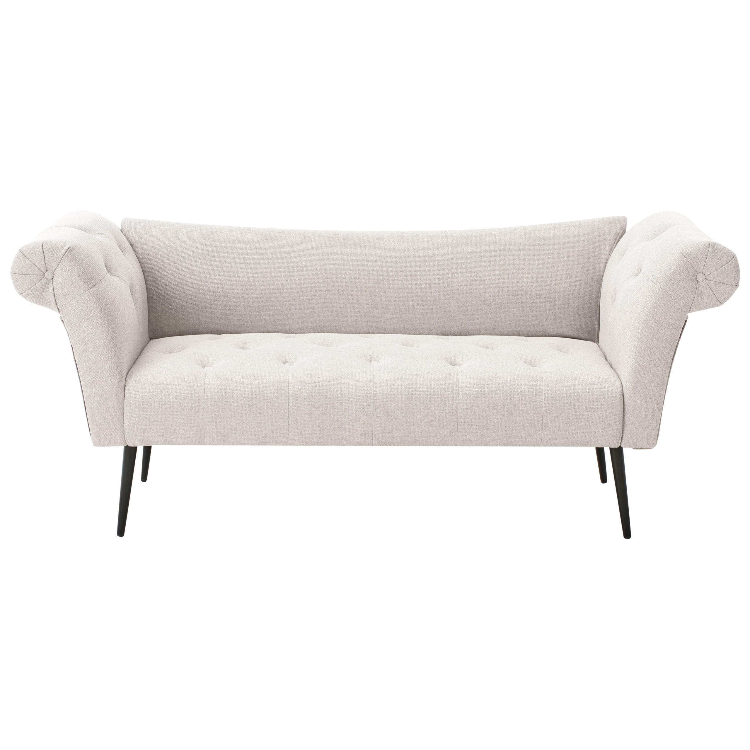 CHAISELONGUE Stoff Hellbeige Nantilly - Beige/Schwarz, Textil (175/76/69cm) - Beliani