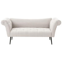 ČALOUNĚNÉ LEHÁTKO CHAISE LONGUE Látka Světle béžové Nantilly - černá/béžová, textil (175/76/69cm) - Beliani