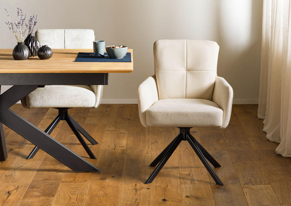STUHL 100% Polyester 57 x 67 x 87 cm hellbraun / beige POLSTERSTÜHLE - Braun, Kunststoff (57/87/67cm) - Massivmoebel24
