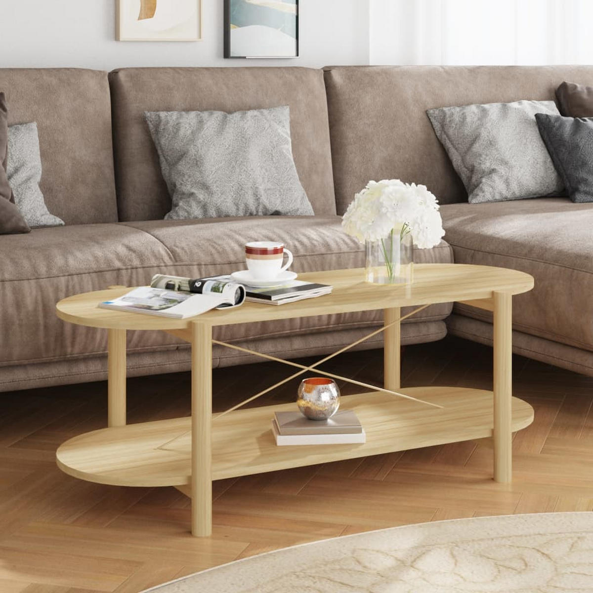 COUCHTISCH 110x48x40 cm Holzwerkstoff - Braun, Holzwerkstoff (110/48/40cm) - furnicato