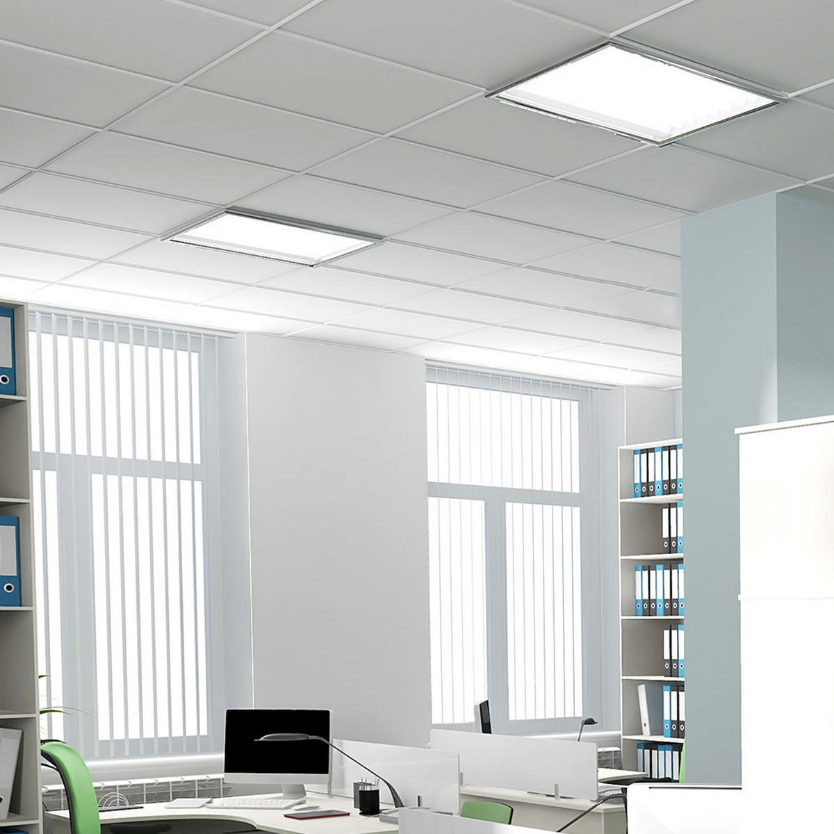 LED EINBAU PANEL Aluminium Weiß - Weiß, Metall (59.5/59.5/3.3cm)