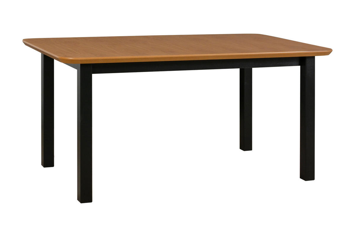 ESSTISCH wenus 2 S, 140-180/80 cm - Wildeiche/Schwarz, Holz (80/140/76cm) - Leaf Design