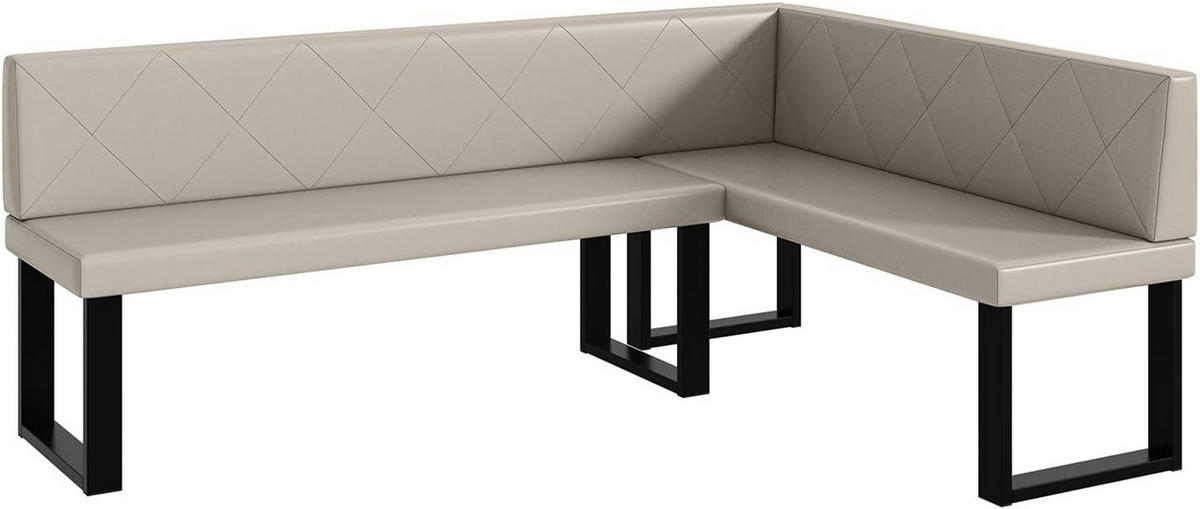 ECKBANK ERIC_U - Beige, Leder (142/196cm) - Meblini