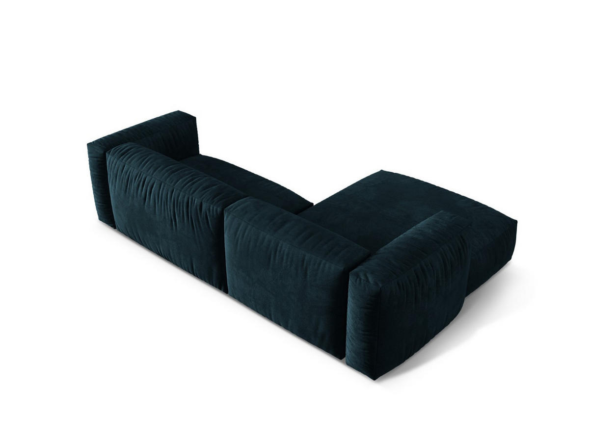 ECKSOFA modular links Martina aus Samt dunkel petrol 2 Sitzplätze - Petrol, Textil (176/283cm) - Micadoni