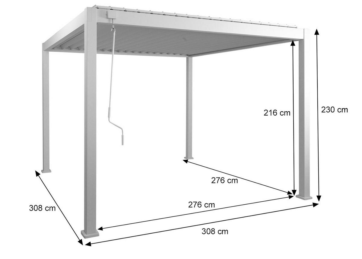 PERGOLA Anthrazit - Anthrazit, Metall (308/230/308cm) - MCW