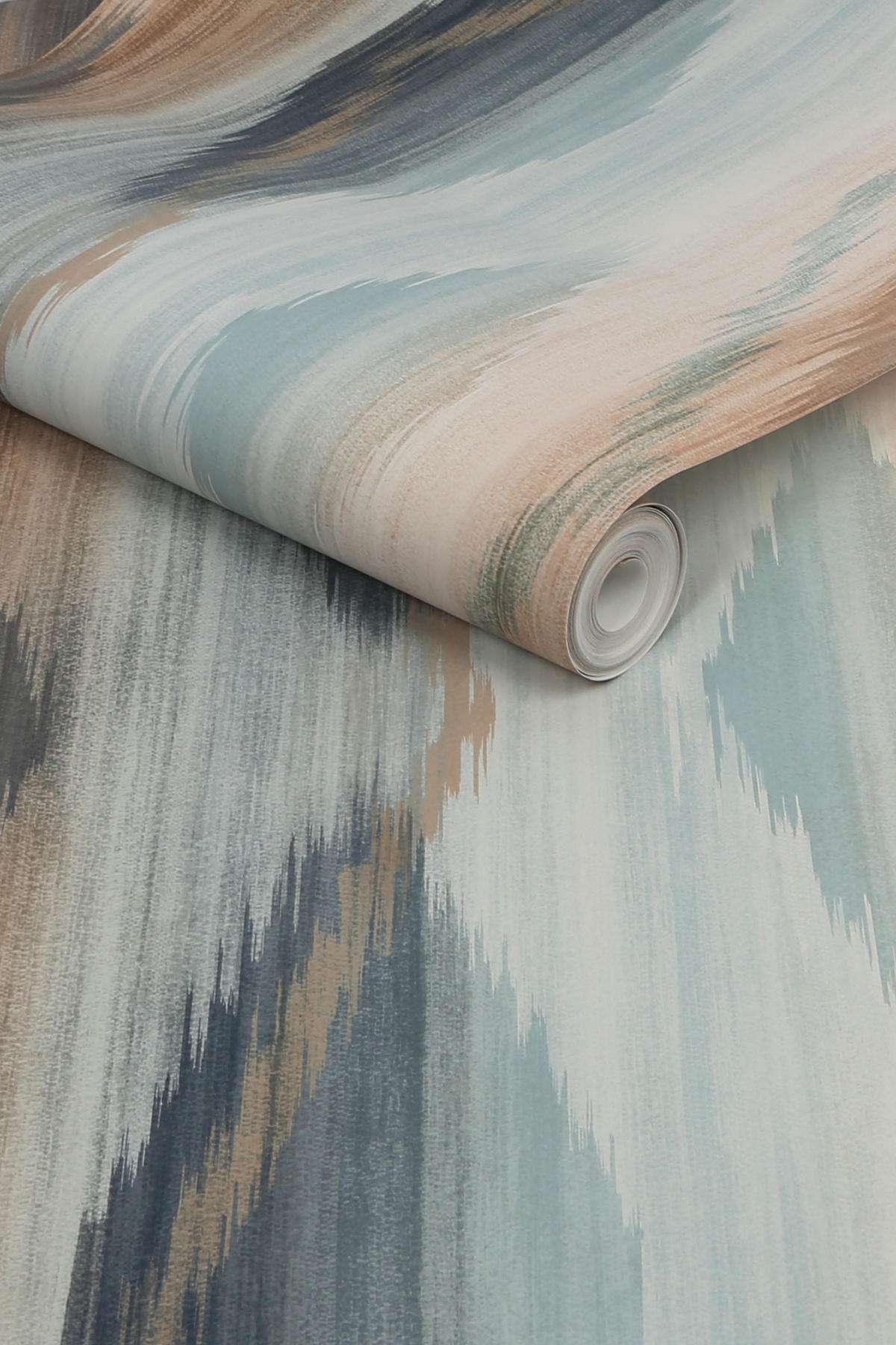 VLIESTAPETE Ikat Muster Petrol-Terracotta - Orange, Papier/Kunststoff (52/1000cm) - next