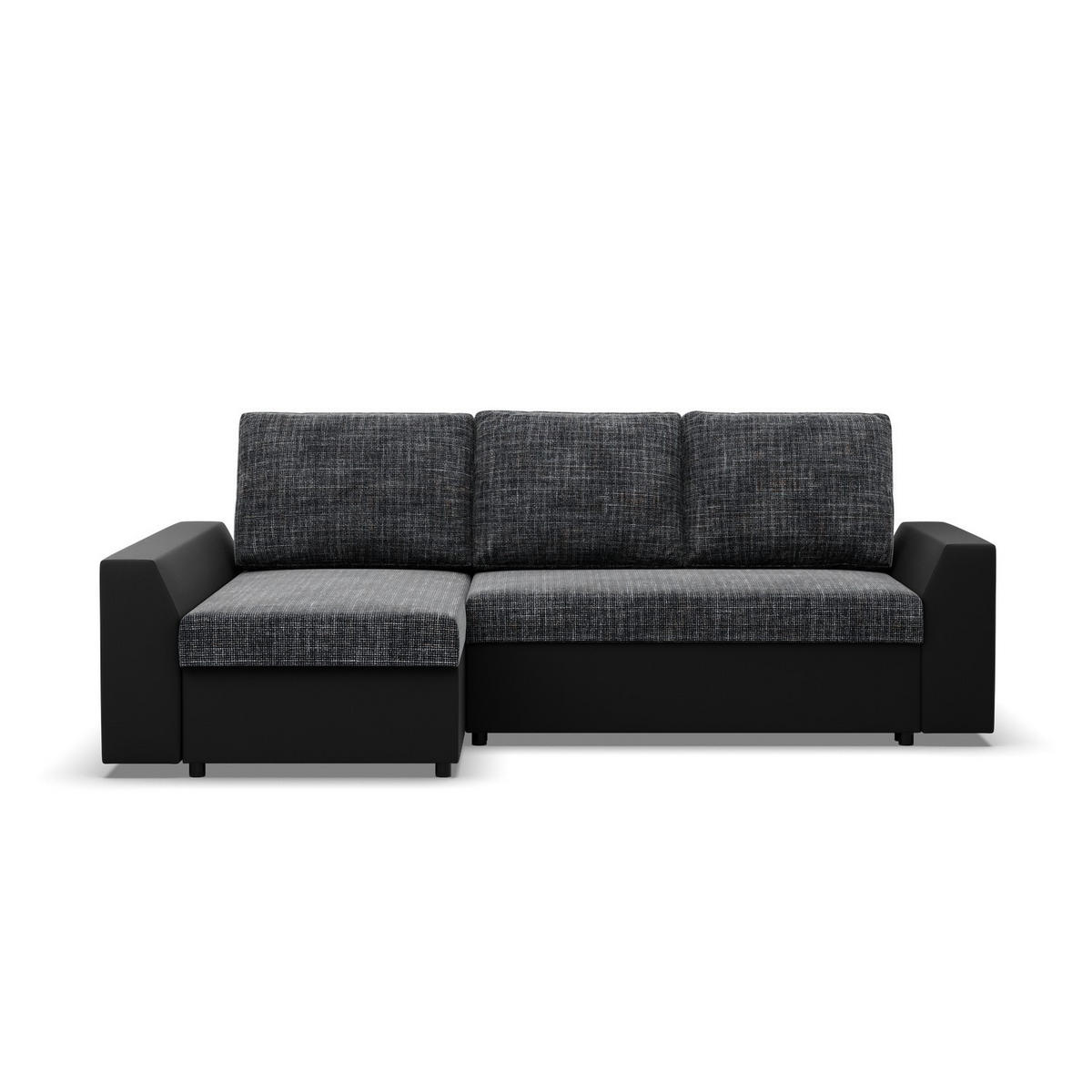 ECKSOFA MIT SCHLAFFUNKTION LUGO BONELL Dunkelgrau/Schwarz - Dunkelgrau/Schwarz, Textil (140/243cm) - Mebligo