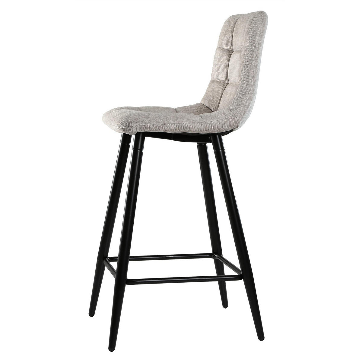2ER-SET gepolsterter Hocker aus meliertem Stoff 42/94/51 cm - Beige, Textil (42/94/49cm) - Calicosy
