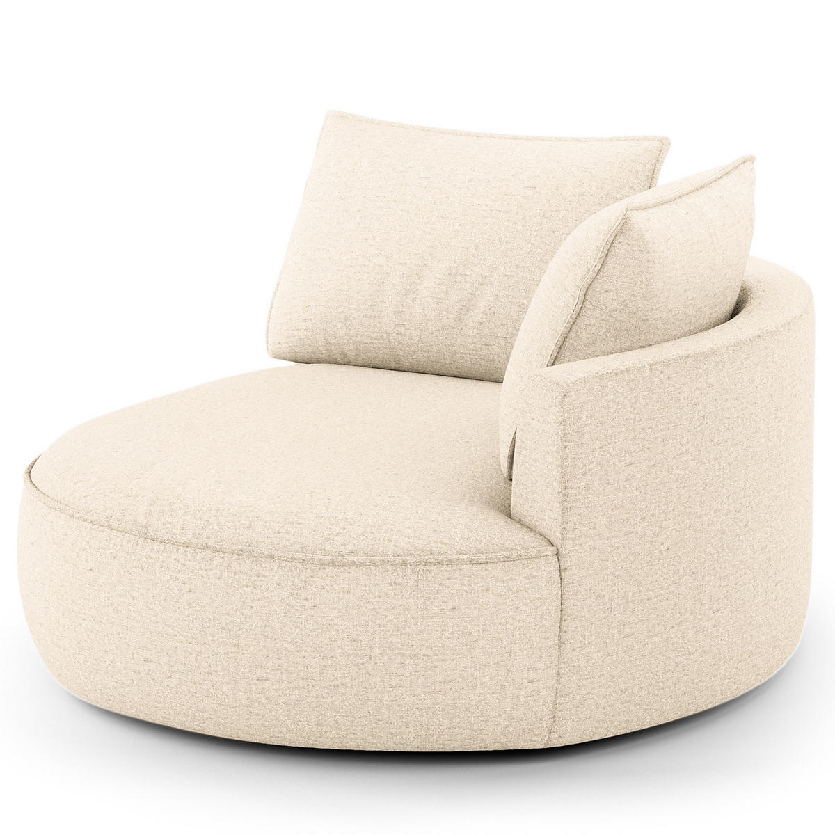 OTTOMANE - modular - Champagner/Schwarz, Kunststoff/Textil (126/82/154cm) - home24