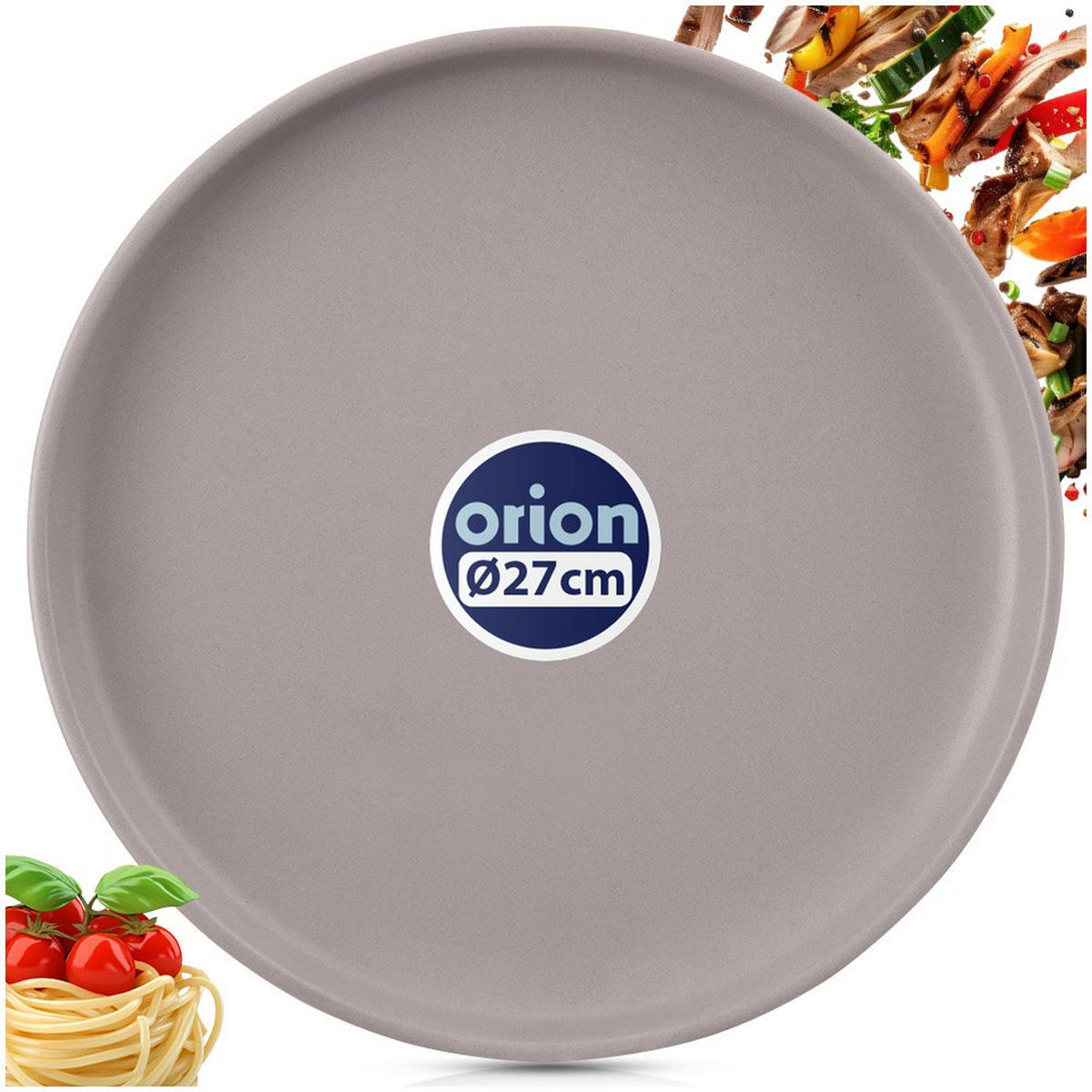 SPEISETELLER Skandi flach grau - Grau, Keramik (26.5/26.5/3cm) - Orion 