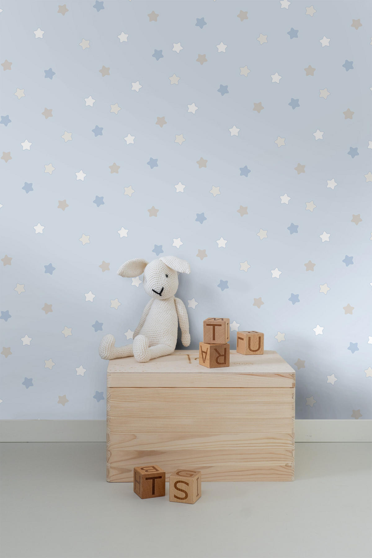 TAPETE kleine Sterne 53 cm x 10 m - Blau, Papier (53/0.1cm) - Sanders & Sanders