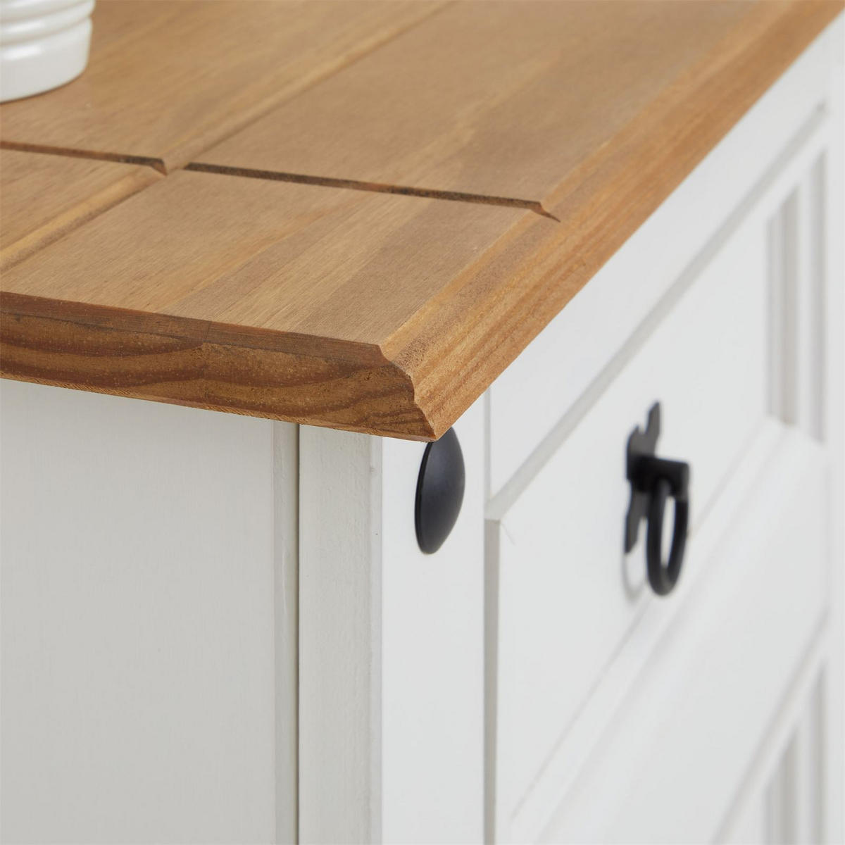 KOMMODE CAMPO - Weiß/Braun, Holz (53/104/39cm) - CARO-Möbel