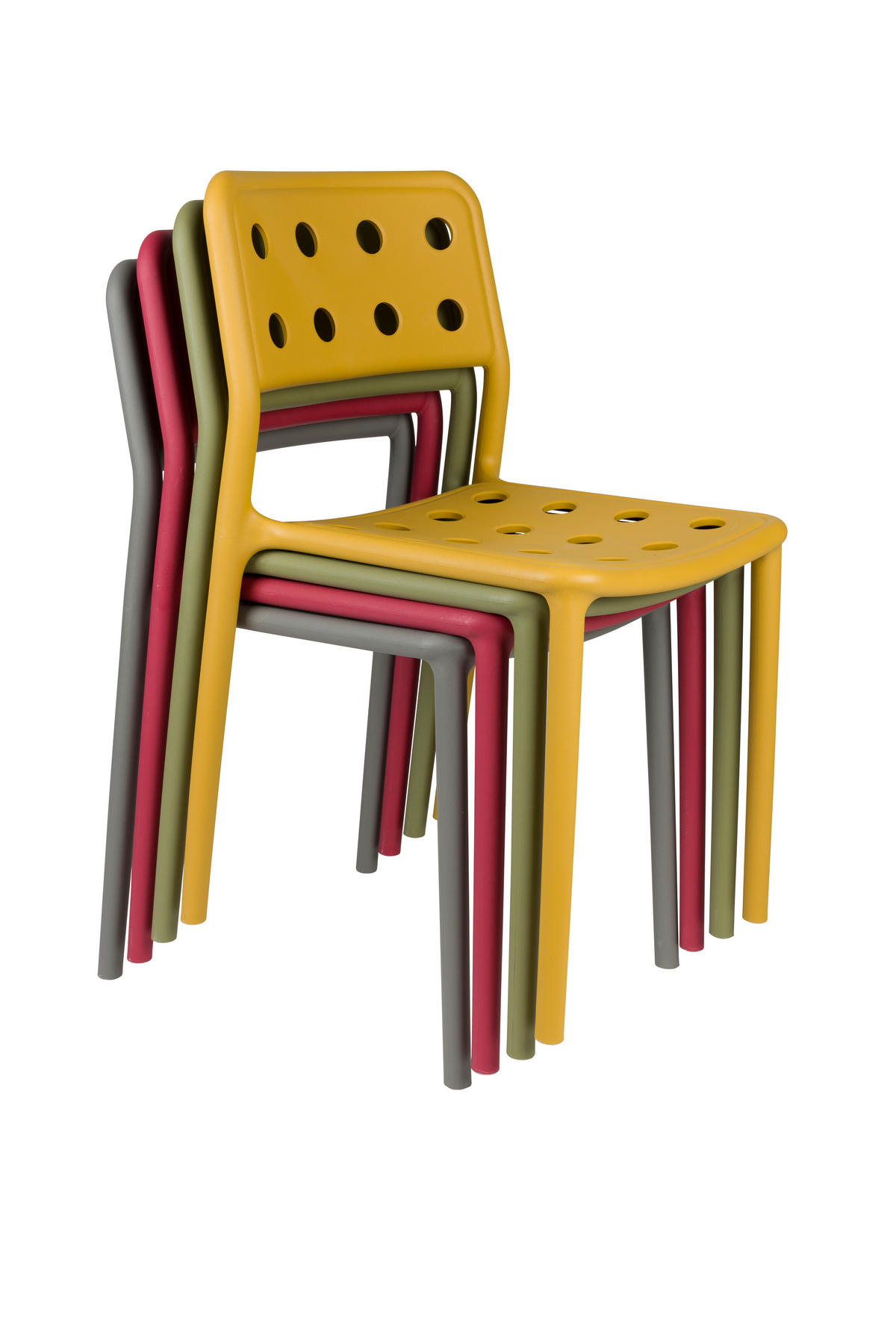 ESSZIMMERSTUHL Serra - Rot - 53/45.5/80 cm - 4er-Set - Rot, Kunststoff (45.5/80/53cm)