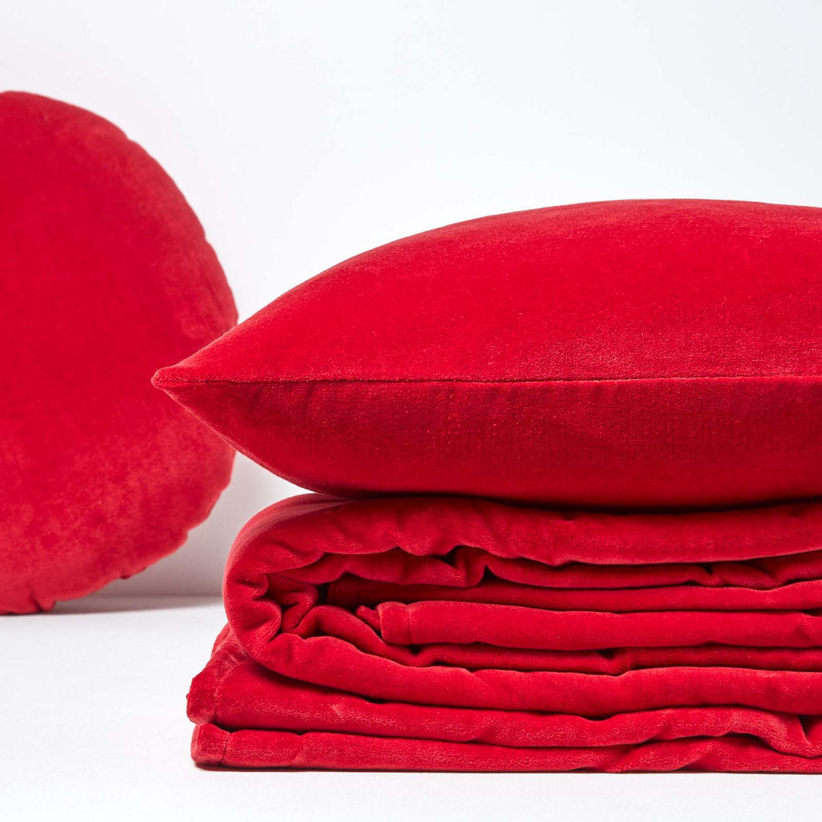 SAMT-KUSCHELDECKE 120/150 cm, Baumwolle wattiert - Rot, Textil (125/150cm) - Homescapes