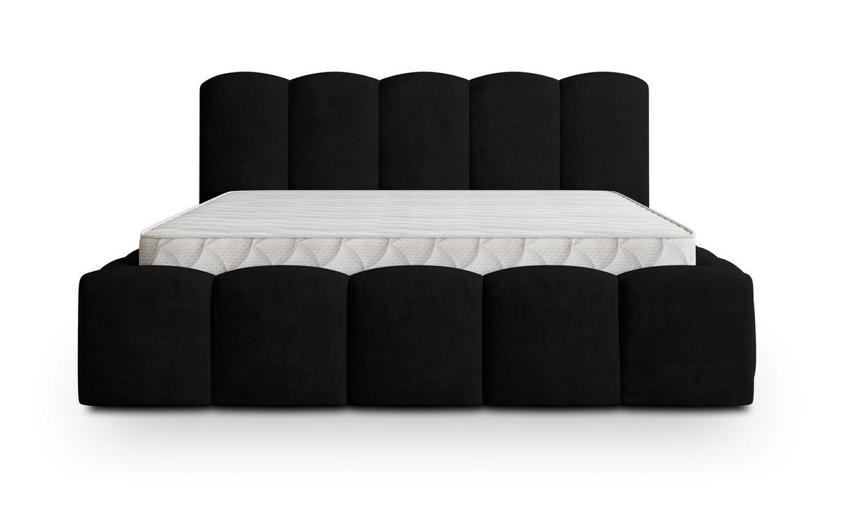 POLSTERBETT FALINA K 120x200 cm mit Bettkästen - Schwarz - Schwarz, Holz/Textil - MASSENO